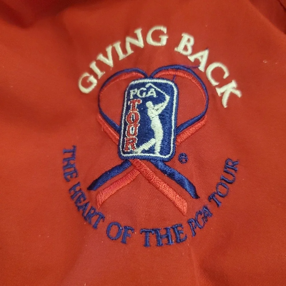 PGA Tour Pbr Open Red Golf Jacket XL Antigua Bomber‎ Windbreaker full zip